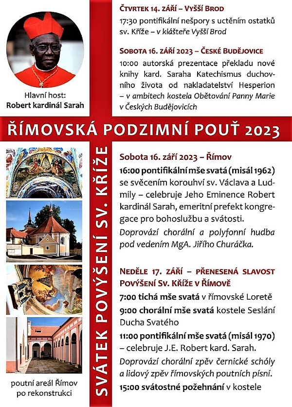 Poutní místo Římov, kard Sarah, www.bcb.cz/