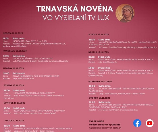 Trnavská novéna 2023, www.tkkbs.sk/