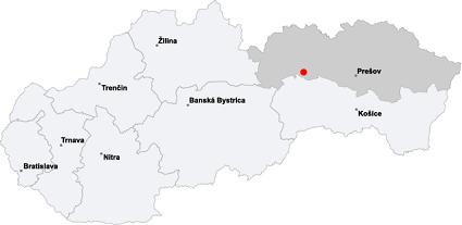 Map slovakia, Levoča na mapě, CC BY-SA 3.0, cs.wikipedia.org