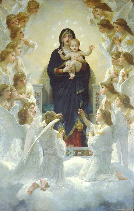 Madonna with Angels, Bouguereau, 1900, volné dílo
