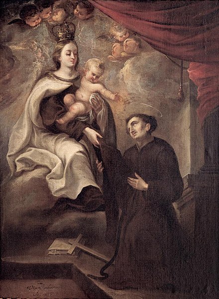 Imposición del escapulario de la Virgen del Carmen a San Simón Stock, volné dílo, commons... 