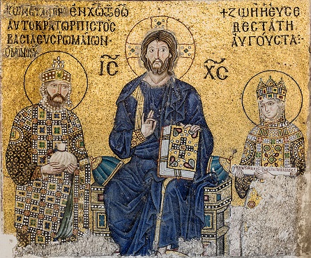 Mozaika Krista a císaře, Hagia Sophia (Istanbul, Turkey), volné dílo, cs. wikipedia... 