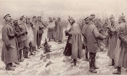 Illustrated London News - Christmas Truce 1914, 	A. C. Michael, public domain, en. wikip.. 