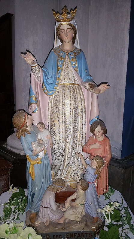 Statue de Notre-Dame des Enfants Église Saint-Loup de Bonrepos-Riquet., Ideefixe CC BY-SA 4.0, fr.wiki...