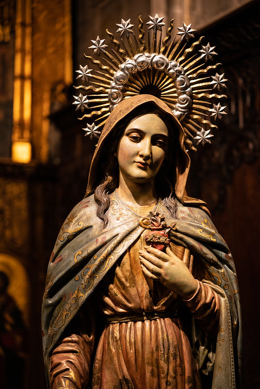 Panna Marie - socha,Leo Laporte, Immaculate Heart of Mary, Flickr , CC BY-NC-SA 2.0