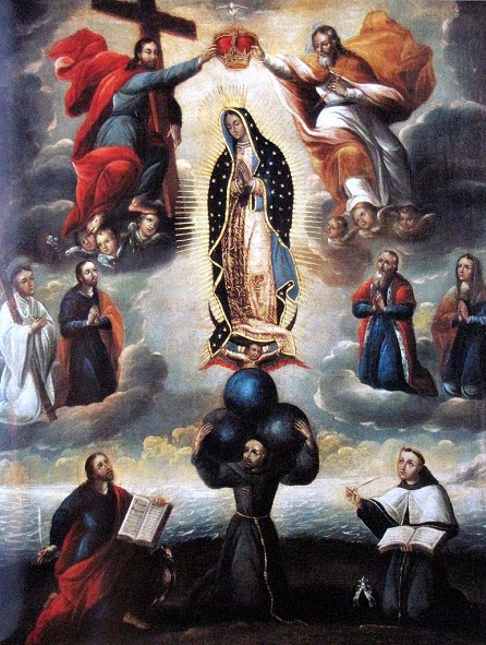 Coronación de la Virgen de Guadalupe con san Francisco como Atlas Seraphicus - PICRYL - Public Domain Media 