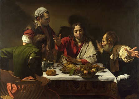 Večeře v Emauzech, Caravaggio, 1601, volné dílo