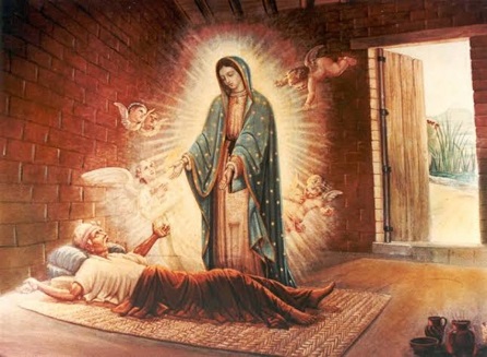 Panna Mária z Guadalupe a zázračné uzdravenie chorého Juana Bernardina zdroj: wikimedia commons