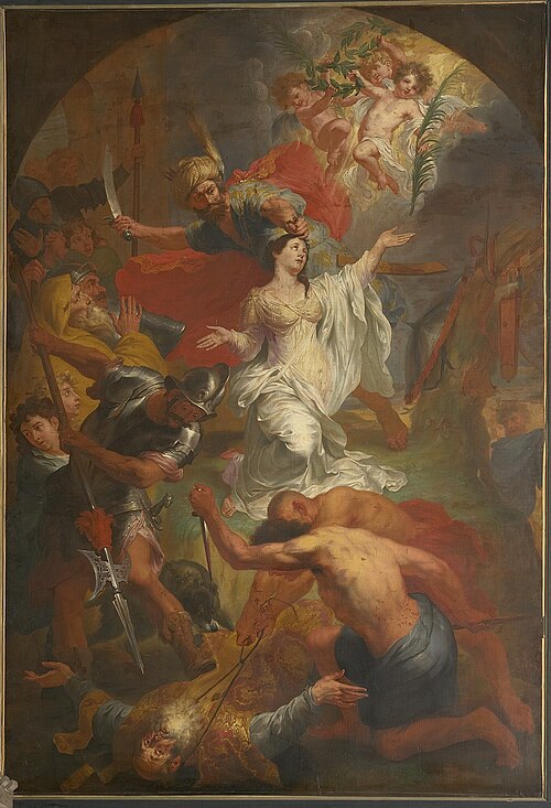 Godfried Maes - The beheading of Saint Dymphna, volné dílo, wiki... 
