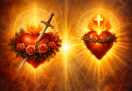 Immaculate Heart of Mary and Sacred Heart of Jesus — Twin Hearts - HD Wallpaper | God Pictures  CC BY-SA 4.0