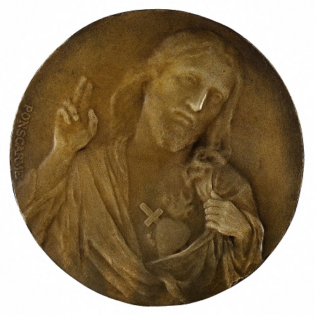 Le Sacré Coeur. Avers Le Christ, OGAL236, Public Domain Dedication.