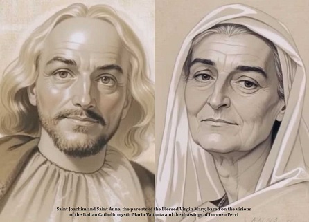 www.jesusmariasite.org/ Svatý Jáchym a  Anna, rodiče Panny Marie,dle mystičky Marie Valtorty a kreseb Lorenza Ferriho