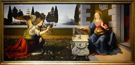 Annunciation (Leonardo) Livioandronico2013, CC BY-SA 4.0